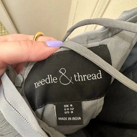 Needle & Thread Whisper Embroidered Tulle Midi Dress, Size 0 - Picture 10 of 12